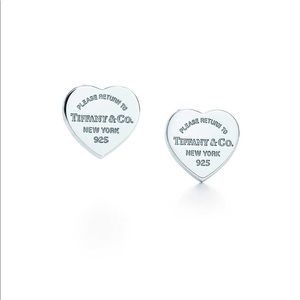 Authentic Tiffany & co mini heart tag earrings